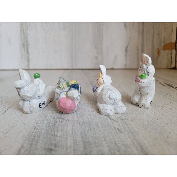 Eddie Walker miniature cat Easter bunnies set egg hunt figure spring - Picture 6 of 8